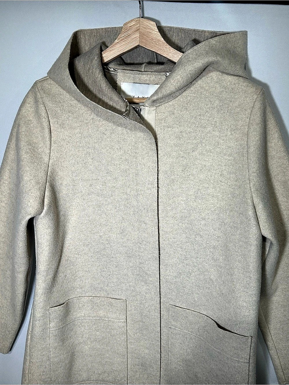 YAYA Oatmeal Hooded Zip Coat with Patch Pockets – EU 36/US Small - Picture 6 of 9